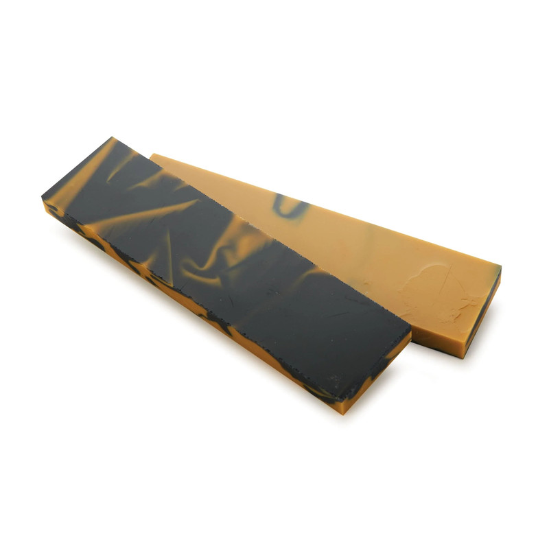 Acrylic Knife Scales - 3/8" x 1-1/2" x 6" - Black & Gold - Pair